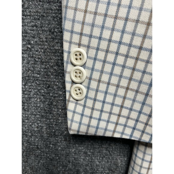 Jos A Bank Blazer Men's Ivory Check Print Sports Coat Business Casual - Picture 3 of 16